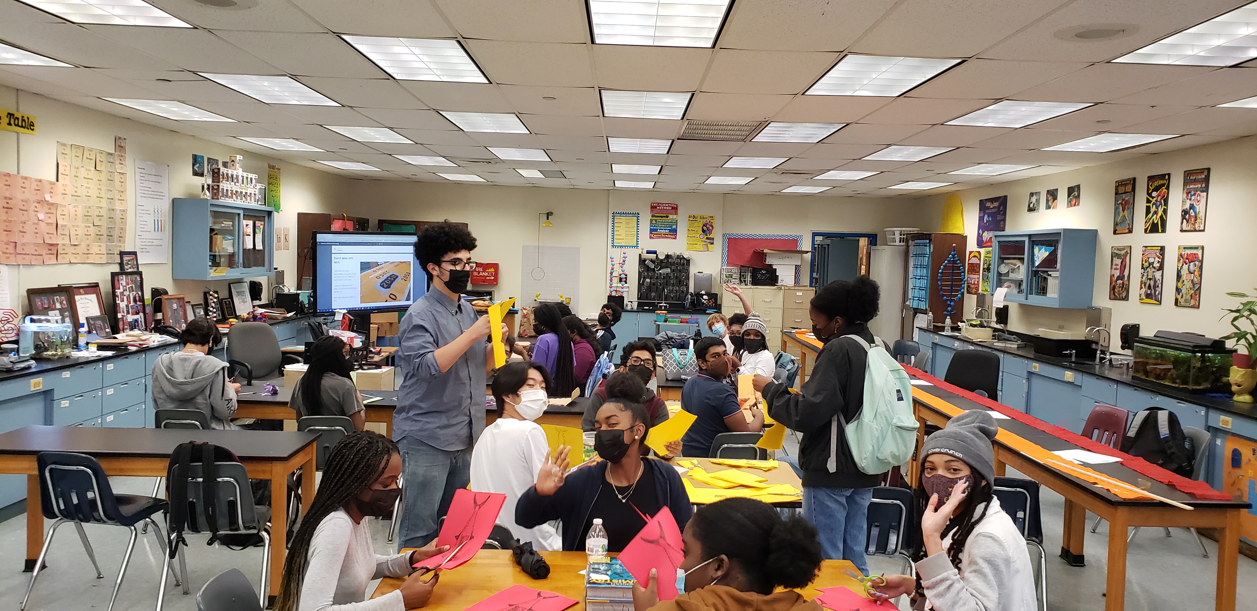 Miramar High school students working on project